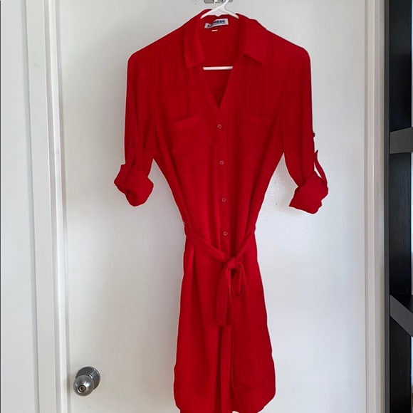 Express Dresses & Skirts - EXPRESS BUTTON UP TIE DRESS